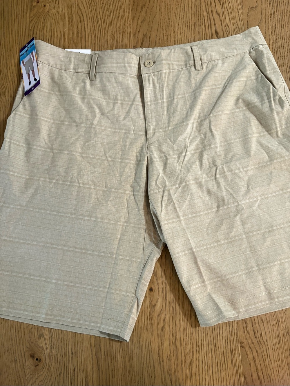 Hang Ten Men's Beige Flat-Front Casual Shorts